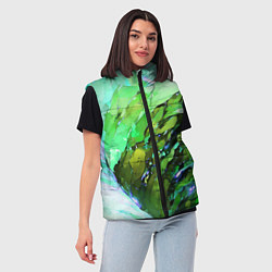 Женский жилет Зелёная абстракция, цвет: 3D-черный — фото 2