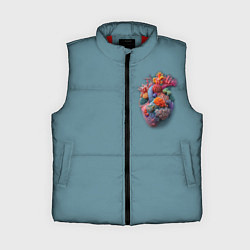 Женский жилет Яркое сердце из кораллов в морском стиле