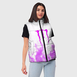 Женский жилет Monster energy neon flame, цвет: 3D-светло-серый — фото 2