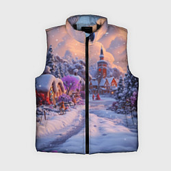 Женский жилет Тропинка к новому году, цвет: 3D-черный