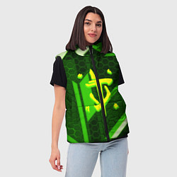 Женский жилет Doom geometry green, цвет: 3D-черный — фото 2