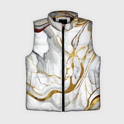Женский жилет Жёлто-белый мрамор, цвет: 3D-черный