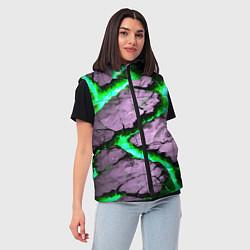 Женский жилет Треснувший камень зелёный, цвет: 3D-красный — фото 2