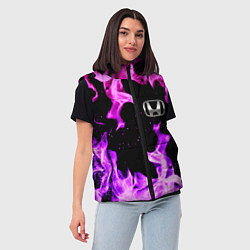 Женский жилет Honda flame pink, цвет: 3D-черный — фото 2