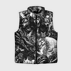 Женский жилет Дракон и другие мифические существа в стиле тату, цвет: 3D-черный