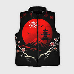 Женский жилет Japan red black nature, цвет: 3D-светло-серый