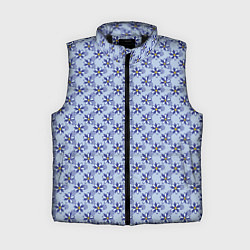 Женский жилет Паттерн голубой в цветочек, цвет: 3D-черный