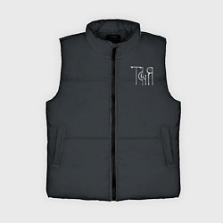 Женский жилет Таня - белая надпись вязью, цвет: 3D-черный
