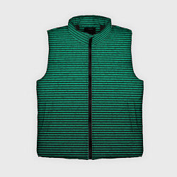 Женский жилет Зелёный текстурированный в чёрную полоску
