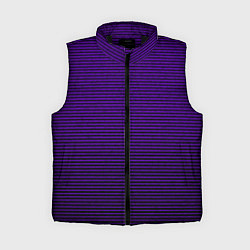 Женский жилет Фиолетовый текстурированный в чёрную полоску