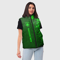 Женский жилет AEK Athens - green gradient по-вертикали, цвет: 3D-черный — фото 2