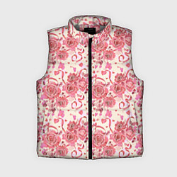 Женский жилет Букеты роз с сердечками