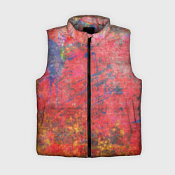 Женский жилет Абстракция - red yellow grunge, цвет: 3D-светло-серый