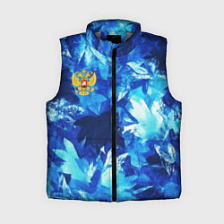 Женский жилет Синий узорный камуфляж, цвет: 3D-светло-серый