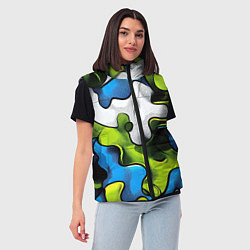 Женский жилет Камуфляж в стиле графитти, цвет: 3D-черный — фото 2