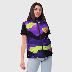 Женский жилет Черно-фиолетовый камуфляж и золотой герб РФ, цвет: 3D-красный — фото 2