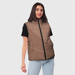 Женский жилет Мокко Мусс однотонный с полосой, цвет: 3D-черный — фото 2