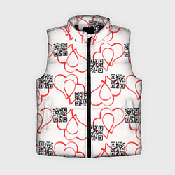 Женский жилет Сердца и код любви на белом, цвет: 3D-черный