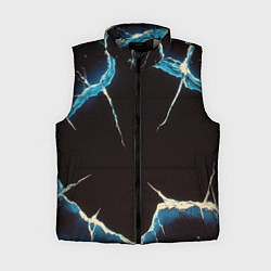 Женский жилет Разлом черного абстрактного стекла