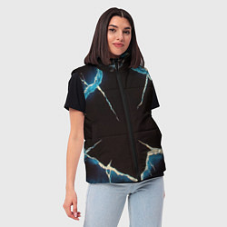 Женский жилет Разлом черного абстрактного стекла, цвет: 3D-светло-серый — фото 2