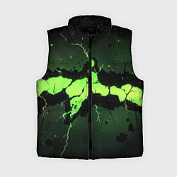 Женский жилет Разлом по центру зеленой плиты, цвет: 3D-черный