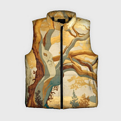 Женский жилет Дерево в японском стиле, цвет: 3D-черный
