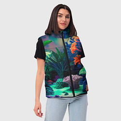 Женский жилет Морское дно с кораллами, цвет: 3D-черный — фото 2