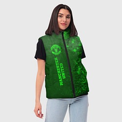 Женский жилет Manchester United - green gradient по-вертикали, цвет: 3D-черный — фото 2