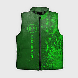 Женский жилет Twenty One Pilots - green gradient по-вертикали, цвет: 3D-черный