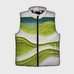 Женский жилет Лаймовые волны, цвет: 3D-черный