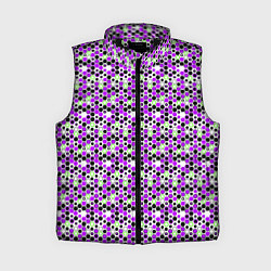 Женский жилет Киберпанк шестиугольники фиолетовые, цвет: 3D-черный