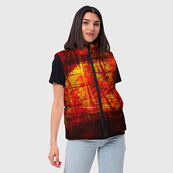 Женский жилет Абстракция - red grunge tear, цвет: 3D-черный — фото 2