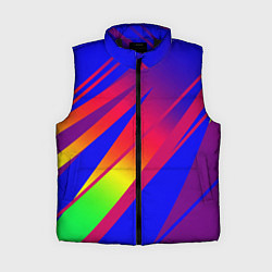 Женский жилет Красно-синий с полосами градиент, цвет: 3D-черный