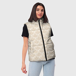 Женский жилет Элегантный бежевый узор с дамасками, цвет: 3D-черный — фото 2