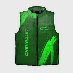 Женский жилет Chevrolet - green gradient вертикально, цвет: 3D-черный