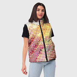 Женский жилет Абстракция жёлтый с оранжевым, цвет: 3D-красный — фото 2