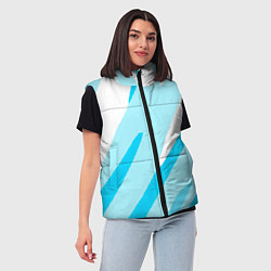 Женский жилет Белый с голубым абстракция, цвет: 3D-светло-серый — фото 2