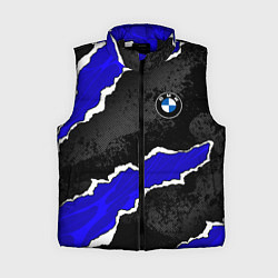 Женский жилет BMW - синие разрывы, цвет: 3D-черный