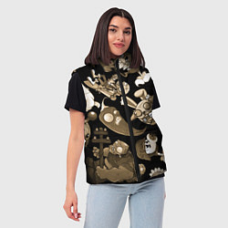 Женский жилет Растения против зомби в бежевом цвете, цвет: 3D-светло-серый — фото 2