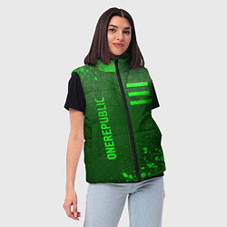 Женский жилет OneRepublic - green gradient вертикально, цвет: 3D-черный — фото 2
