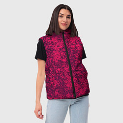 Женский жилет Насыщенный розовый текстура, цвет: 3D-черный — фото 2