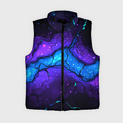 Женский жилет Синяя звездная полоса в плите текстура, цвет: 3D-черный