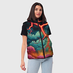 Женский жилет Молнии в виде разлома, цвет: 3D-светло-серый — фото 2