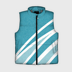 Женский жилет Бело-голубой абстракция с полосами, цвет: 3D-светло-серый