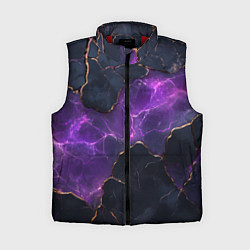 Женский жилет Фиолетовый разлом с молниями, цвет: 3D-красный