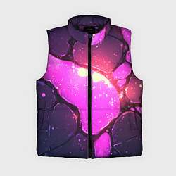Женский жилет Розовая текстура разлом плит, цвет: 3D-черный