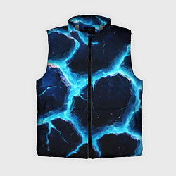 Женский жилет Голубая потертая текстура с разломом, цвет: 3D-светло-серый