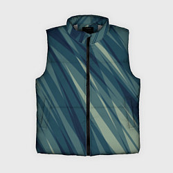 Женский жилет Зеленовато-синий полосы, цвет: 3D-светло-серый