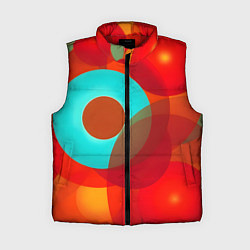 Женский жилет Оптическая абстракция с кругами, цвет: 3D-красный
