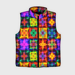 Женский жилет Неоновое стекло абстракция, цвет: 3D-черный